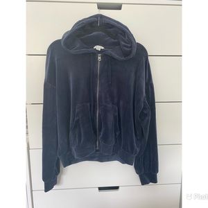 AE soft slouchy velour zip fleece